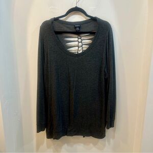 Torrid Gray Lattice Back Sweater